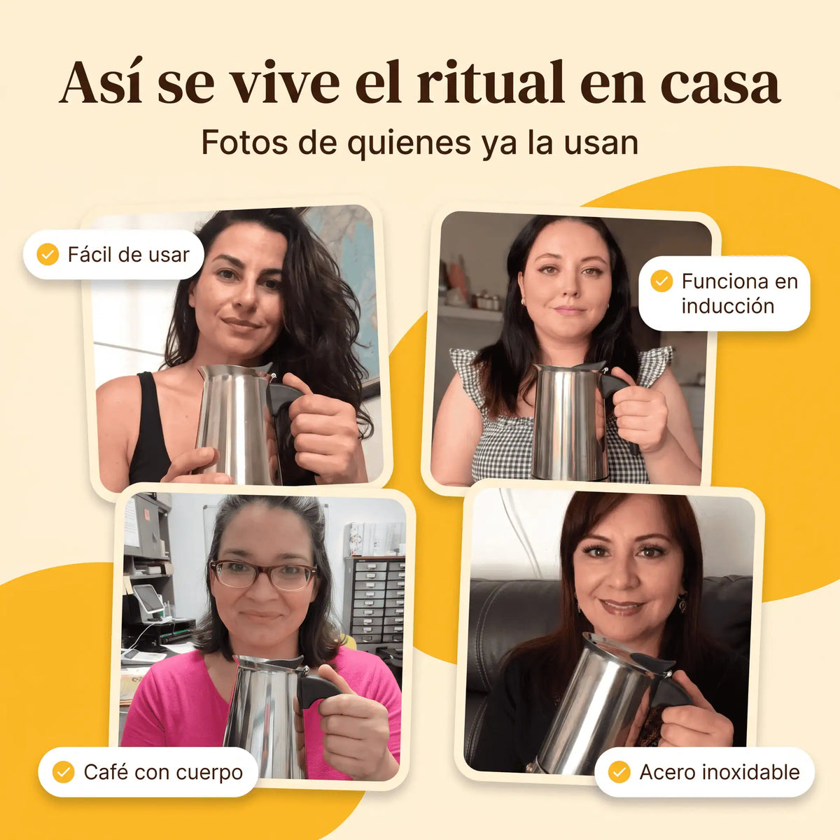 Combo Cafetera Moka de Acero