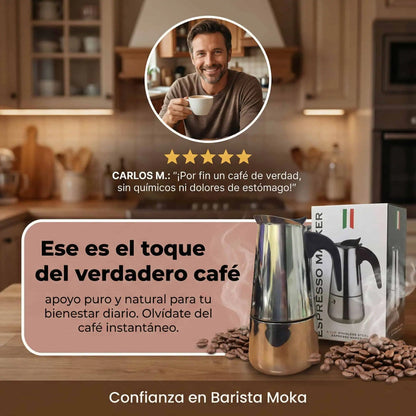 Combo Cafetera Moka de Acero
